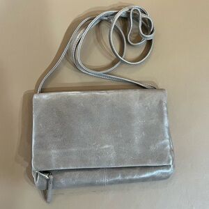 HOBO Mari Leather Crossbody Bag- Gray/Taupe